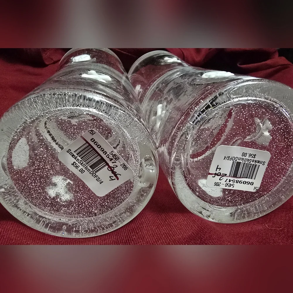 Pottery Barn Soda Lime Glass Icon Glasses 11oz Skull And Bones Skeleton Set Of 4
